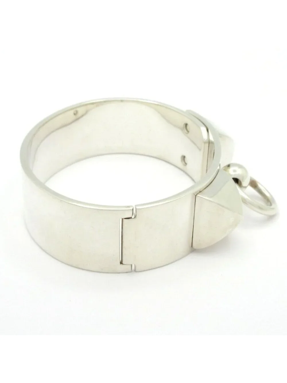 Hermes Bangle Collier de Chien MM Silver Bracelet